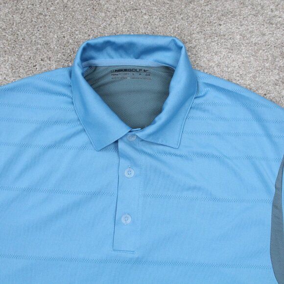 Nike Golf Polo Shirt Mens Small Blue FitDry Short Sleeve Polyester Pullover - Picture 5 of 13